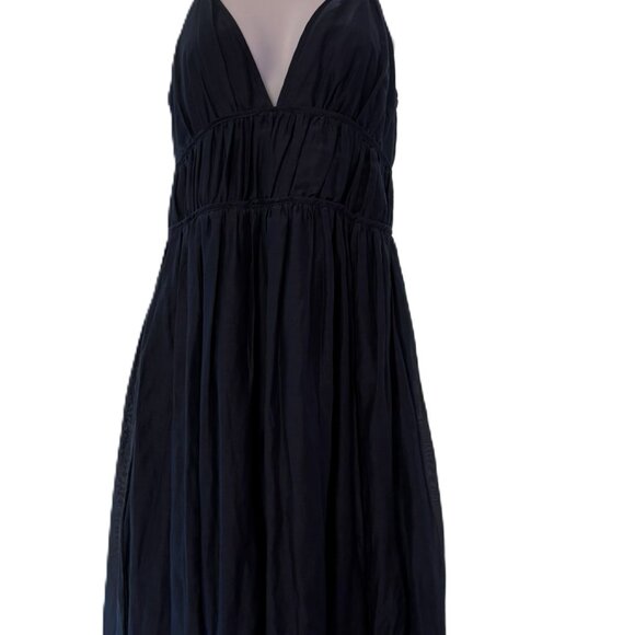 Banana Republic Rosalia indigo cotton silk maxi dress Sz 6 - Picture 9 of 11